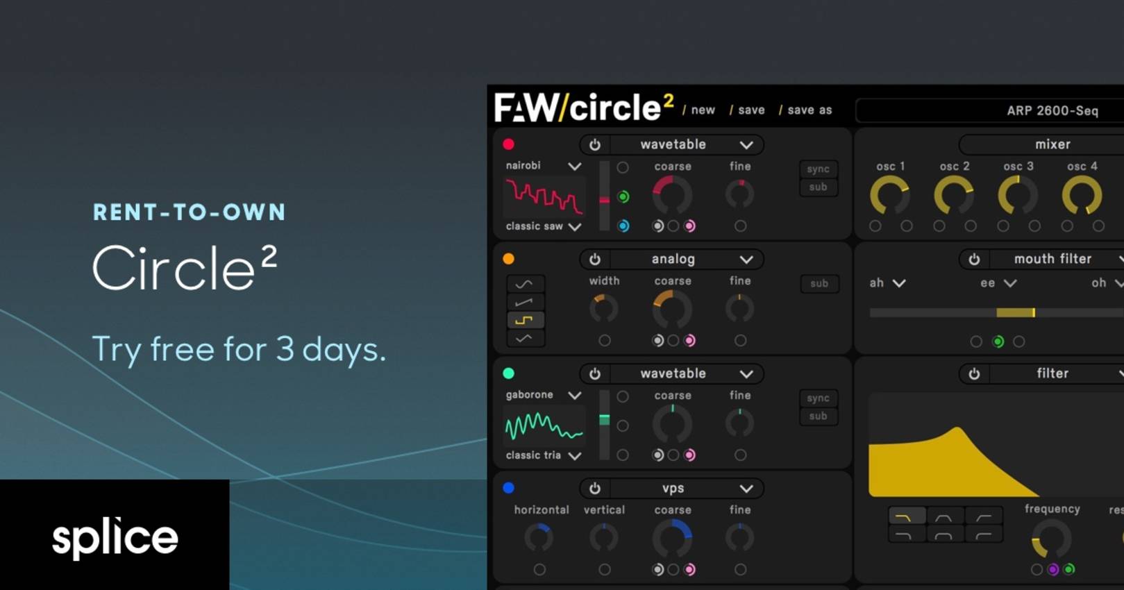 Circle 2 1 2 – uniquely intuitive audio synthesizer interface module