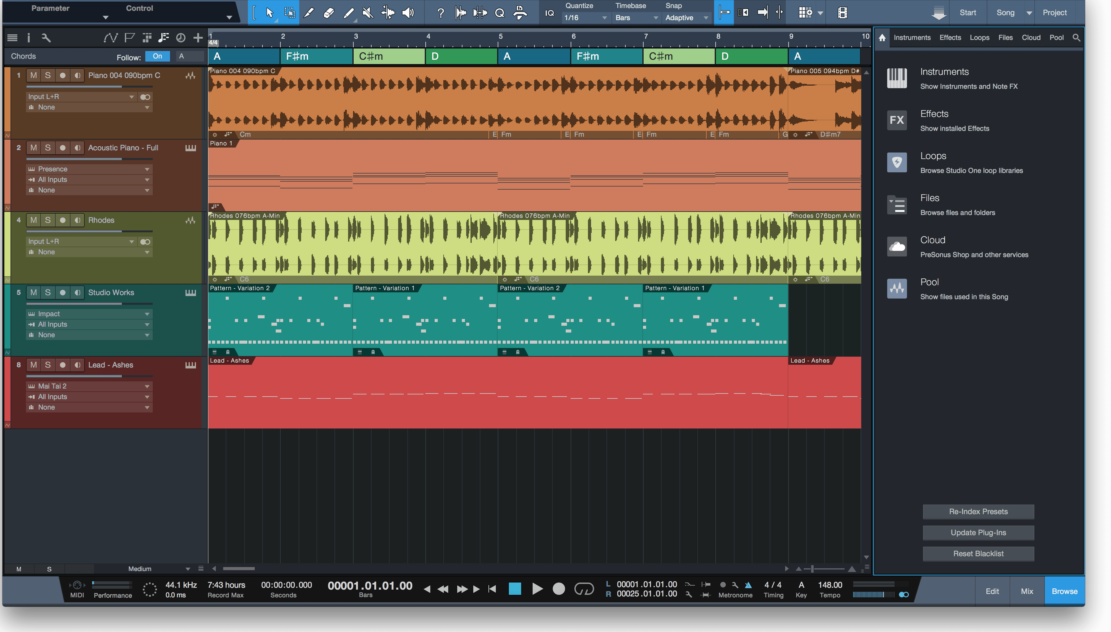 Studio One Chord Track