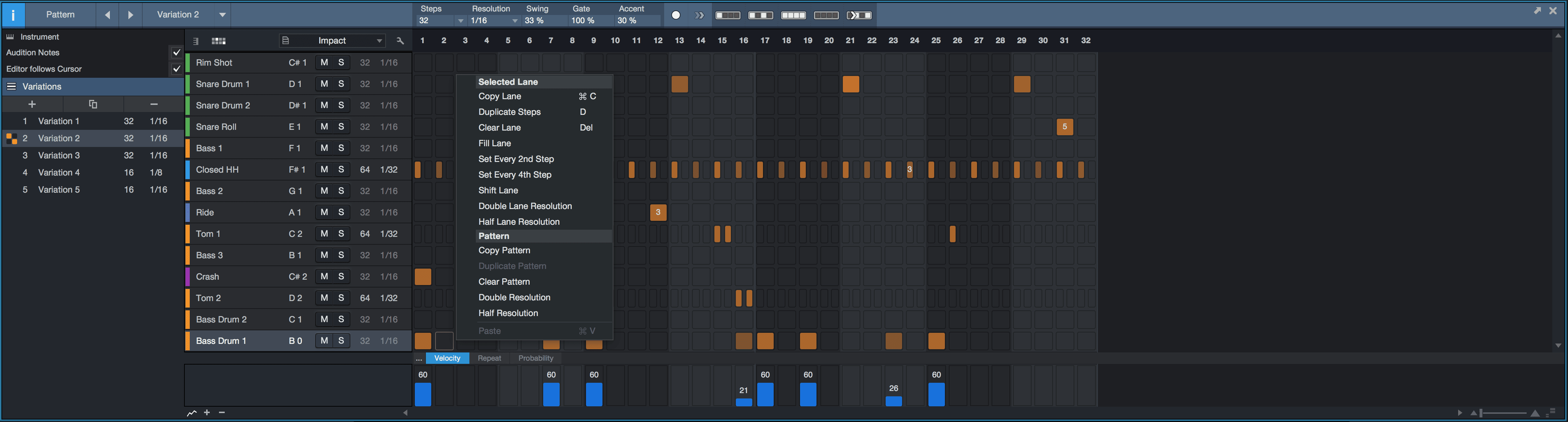 Studio One Patterns