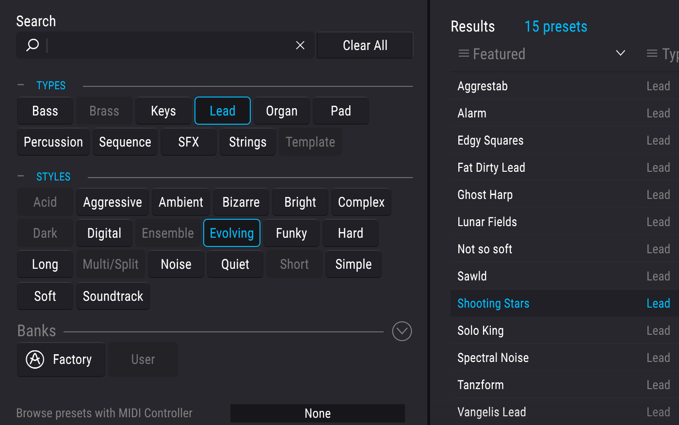 presets for arturia pigments