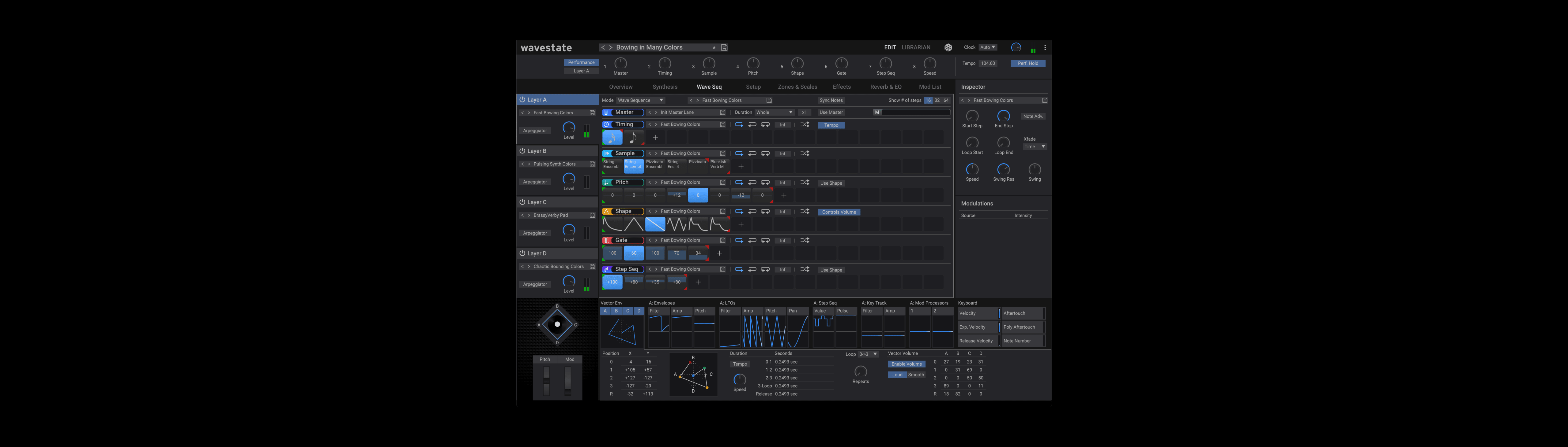 wavestate native UI - Wave Sequencer Tab