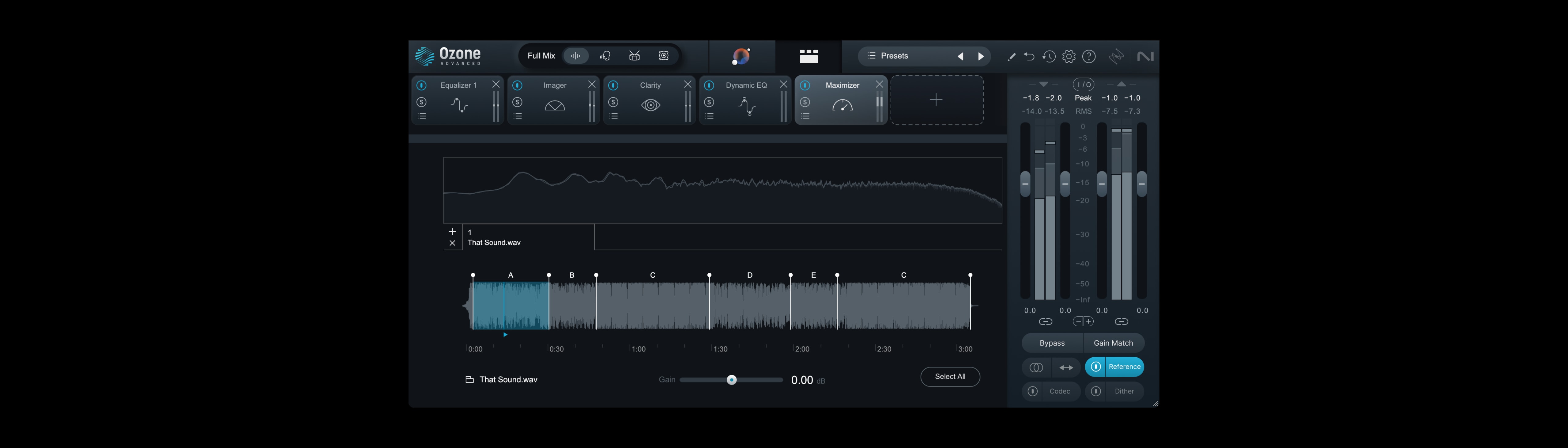 iZotope Ozone 11 Advanced Reference View